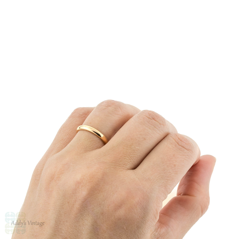 Victorian 22ct Gold Wedding Ring, Narrow 1880s Ladies 22k Band