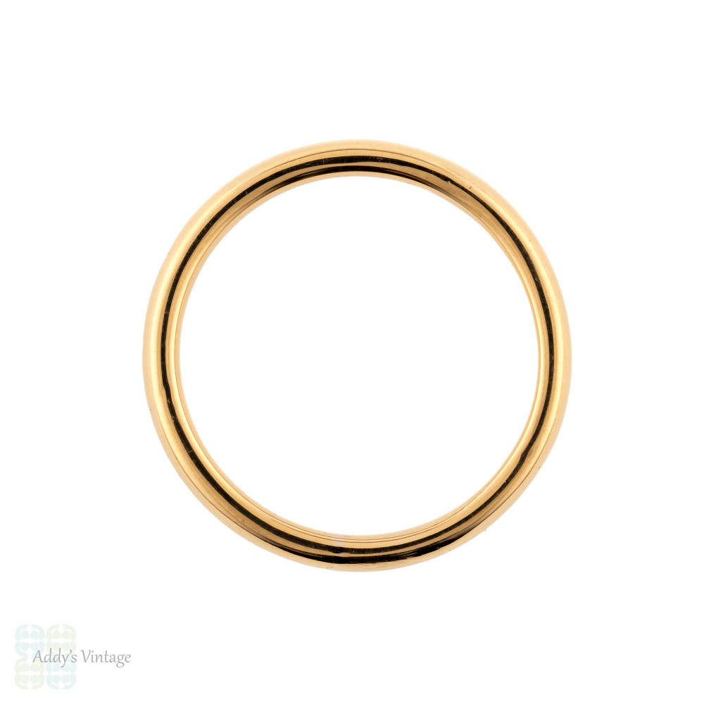 Art Deco 22ct Wedding Ring, Vintage 1920s 22k Gold Mens Band. Size R / 8.75.