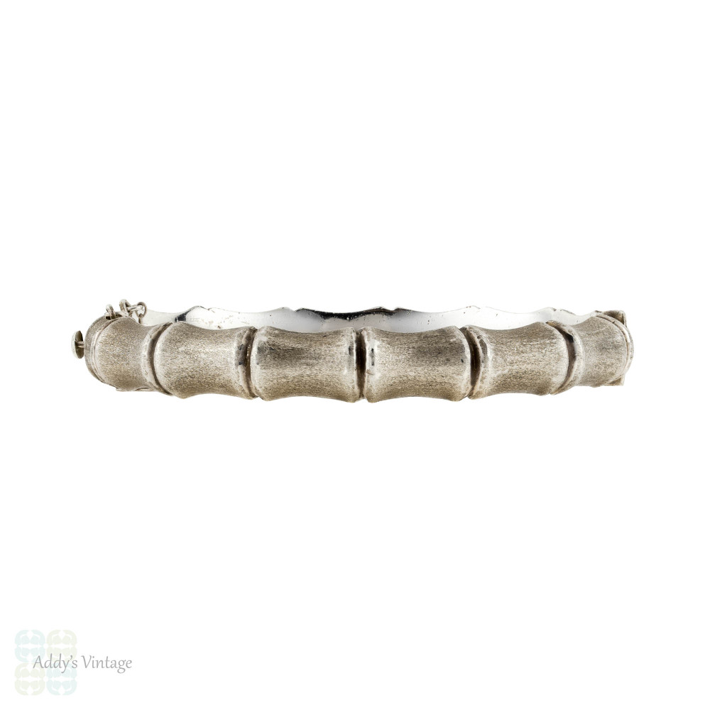 アクセサリー Sterling Silver Bamboo Bangle Vintage Bamboo Bangle Bracelet, Vintage Sterling Silver 1970s Bangle