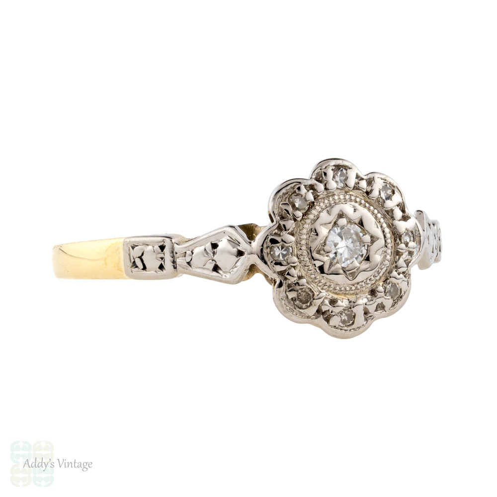 Antique Victorian Old-Cut Diamond Flower Ring – Ellibelle Jewellery