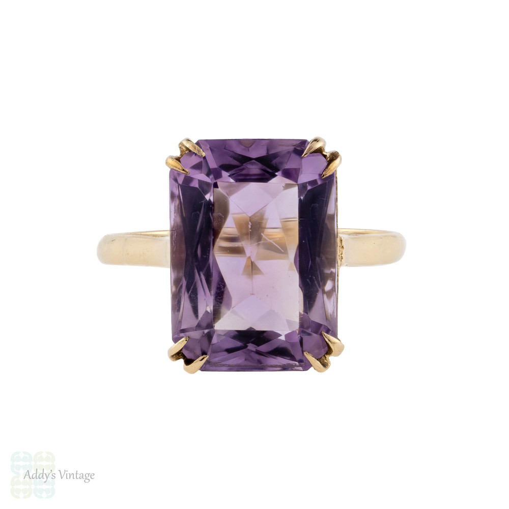 Ina Square Stone Ring - Purple Carrot