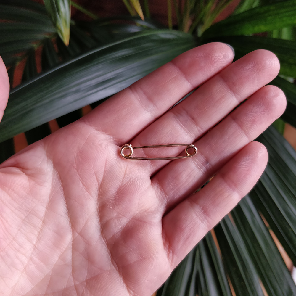 Antique Edwardian 9ct Rose Gold Safety Pin Brooch, Chester 1900s