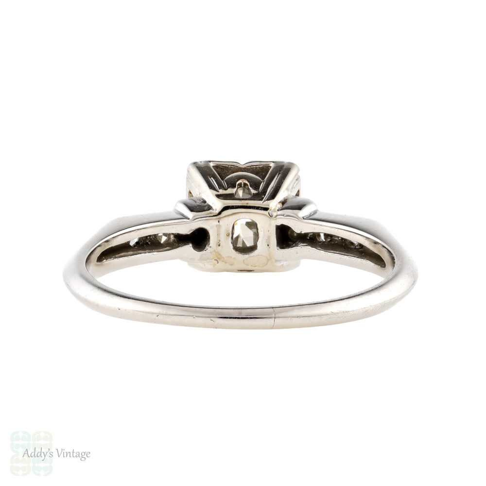 1930s Vintage Diamond Engagement Ring, Platinum Art Deco 0.78 ctw Old ...