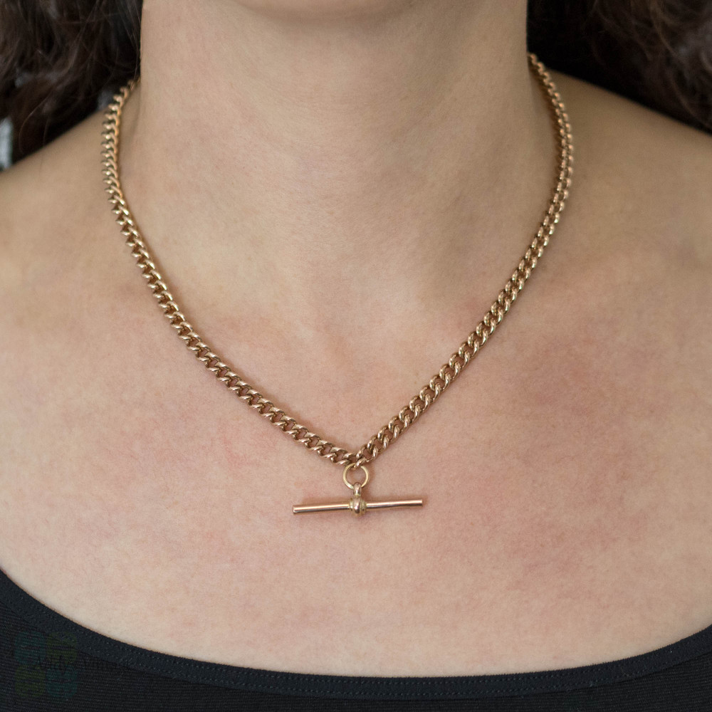 Antique 9ct 9k Rose Gold Chain, Heavy 