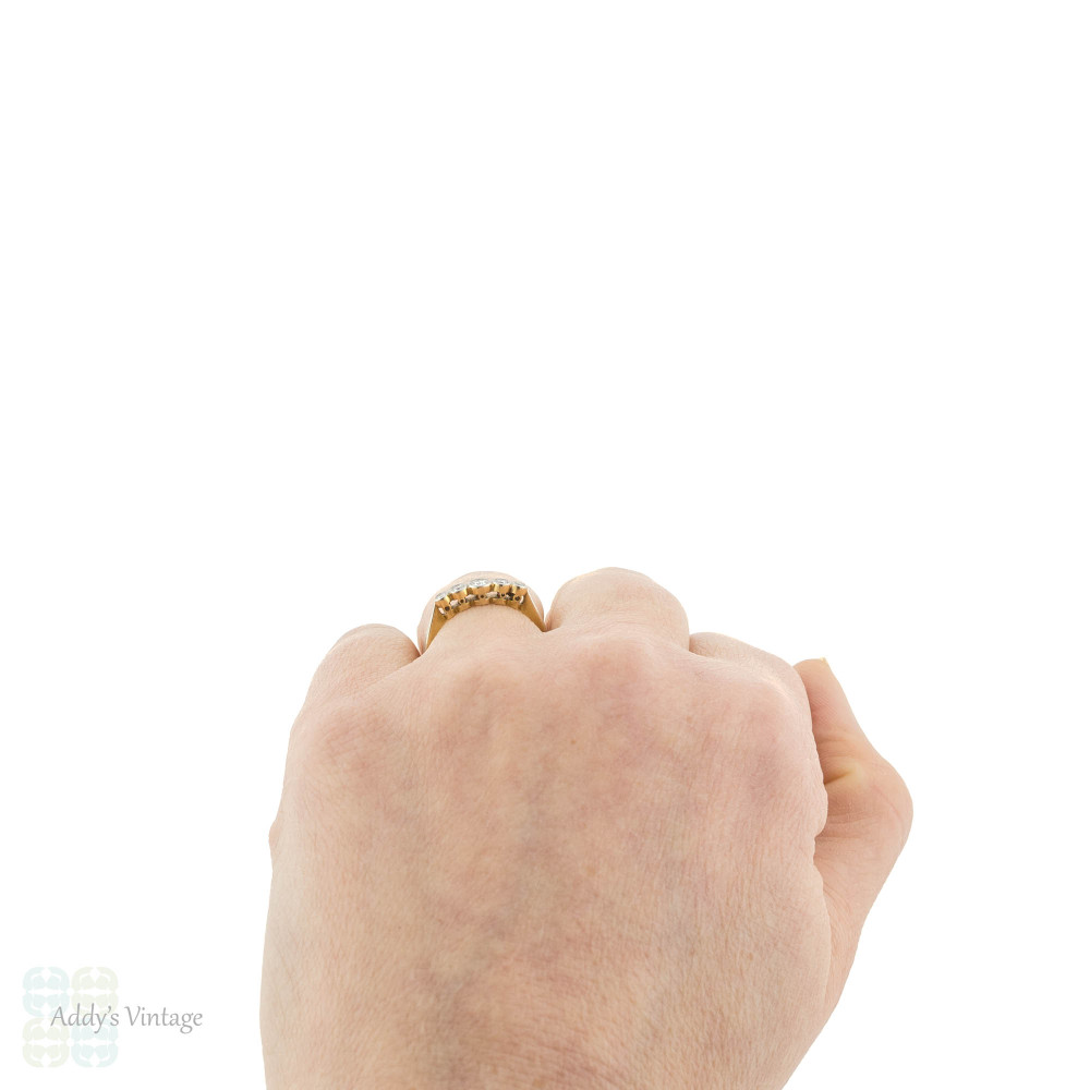 RESERVED Five Stone Diamond Engagement Ring, Art Deco Graduated Bezel Set Band 18ct Gold.