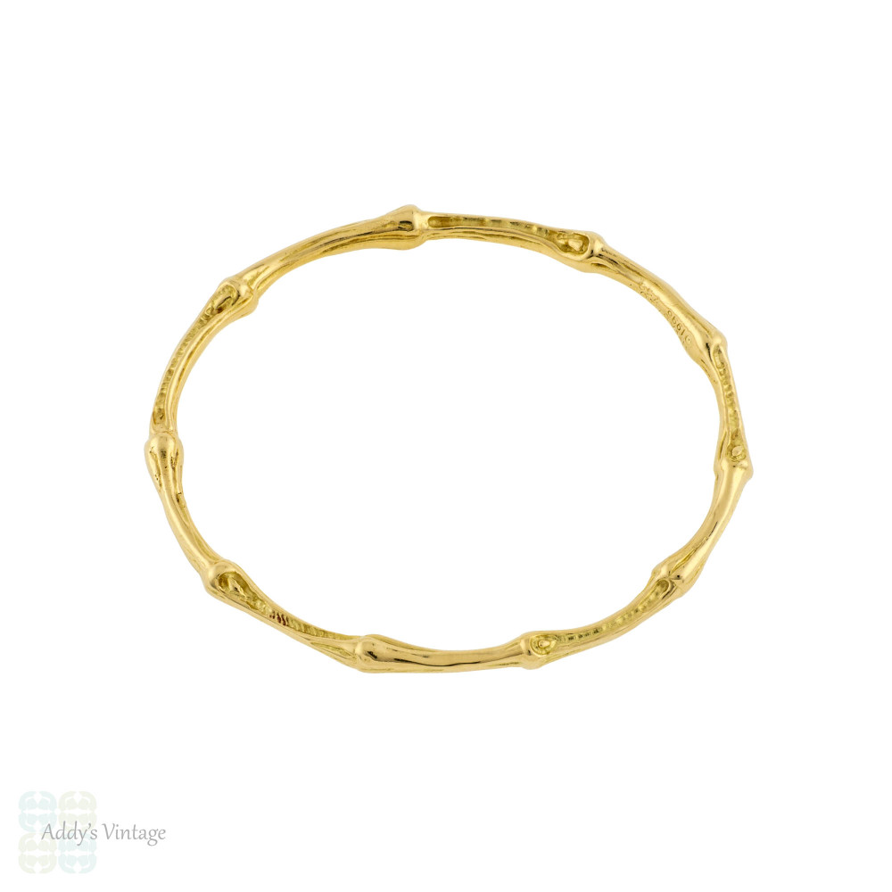 Vintage Tiffany & Co Bamboo Bangle Bracelet 18k 18ct Yellow Gold 