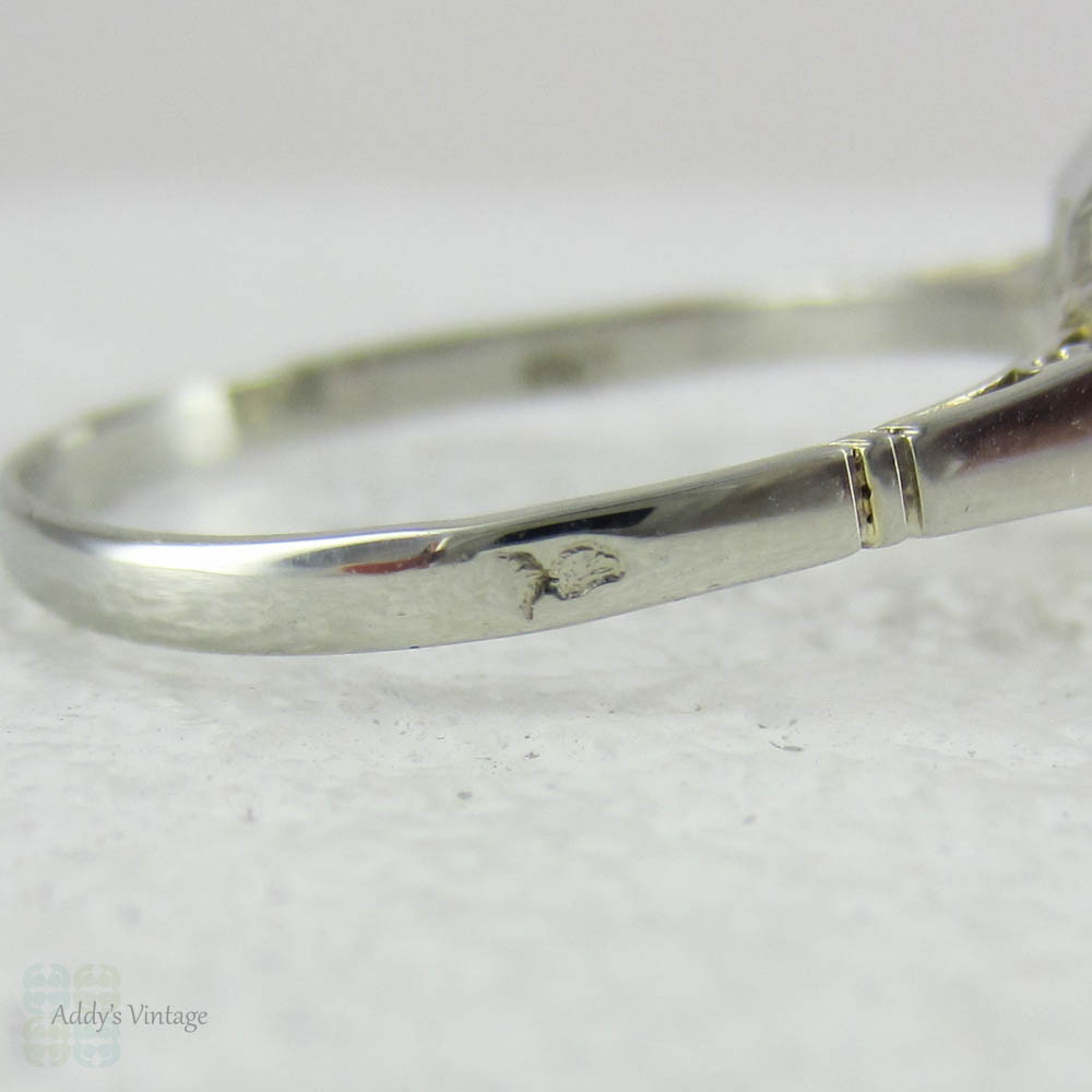 French Art Deco Diamond Engagement Ring. Round Brilliant Cut Diamond in ...