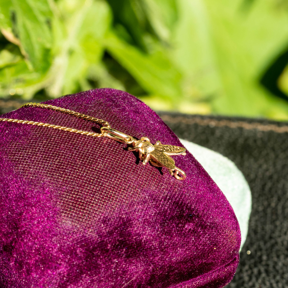 Antique 15ct 15k Gold Fly Charm, Miniature Bug Conversion Pendant.