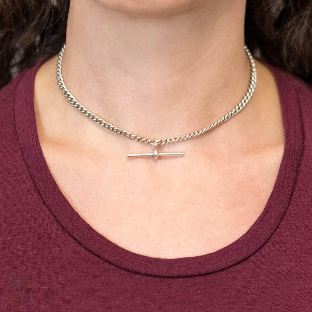 Buy Silver Tone Chunky T-Bar Necklace from Next Luxembourg