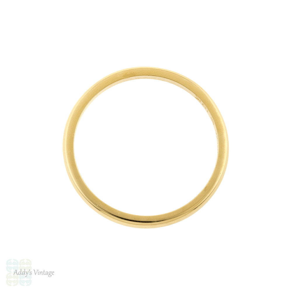 Vintage 18K Orange Blossom Traub Wedding Ring, Slender 18ct Yellow Gold Band Size L / 5.75.