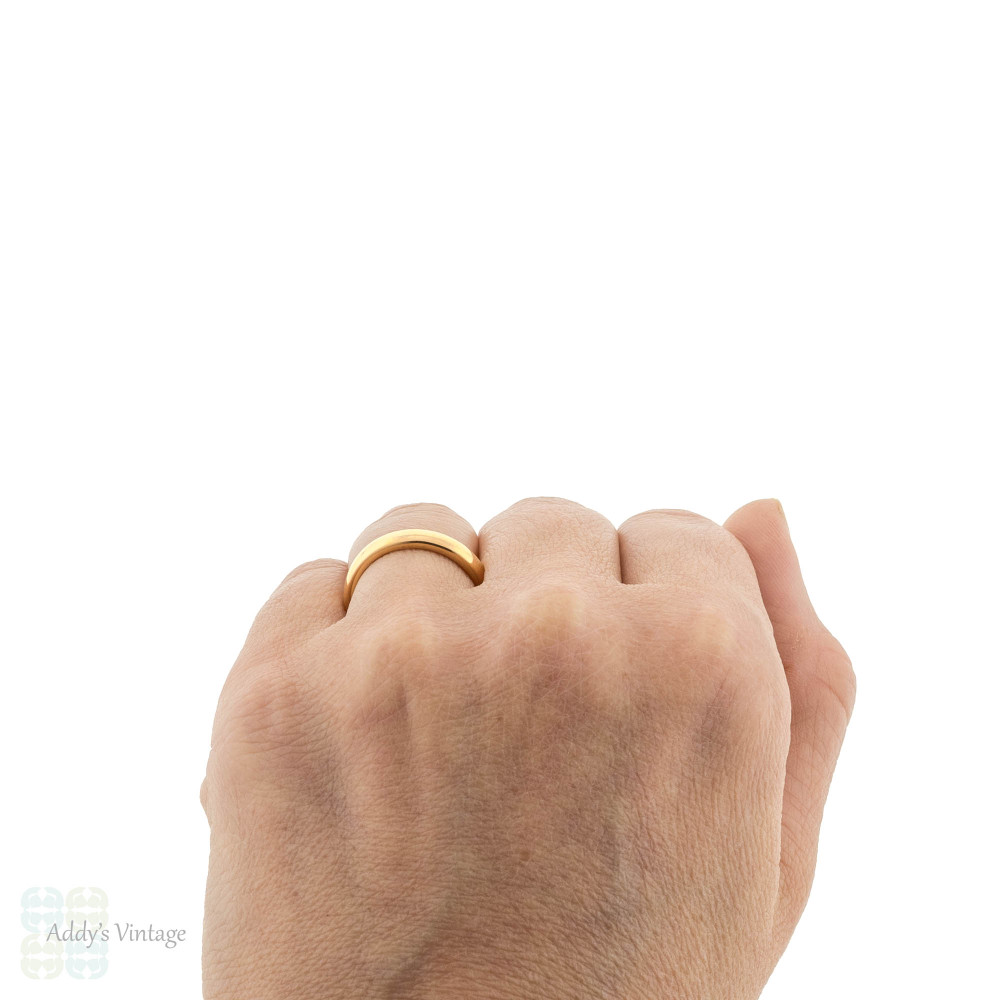 RESERVED Vintage 22ct Gold Ladies Wedding Ring, Heavy 1920s Art Deco 22k Band Size N / 6.75