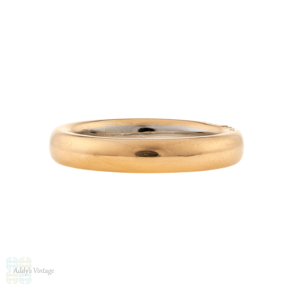 Heavy Vintage 22ct Gold & Platinum Wedding Band Ring Size K / 5.25.