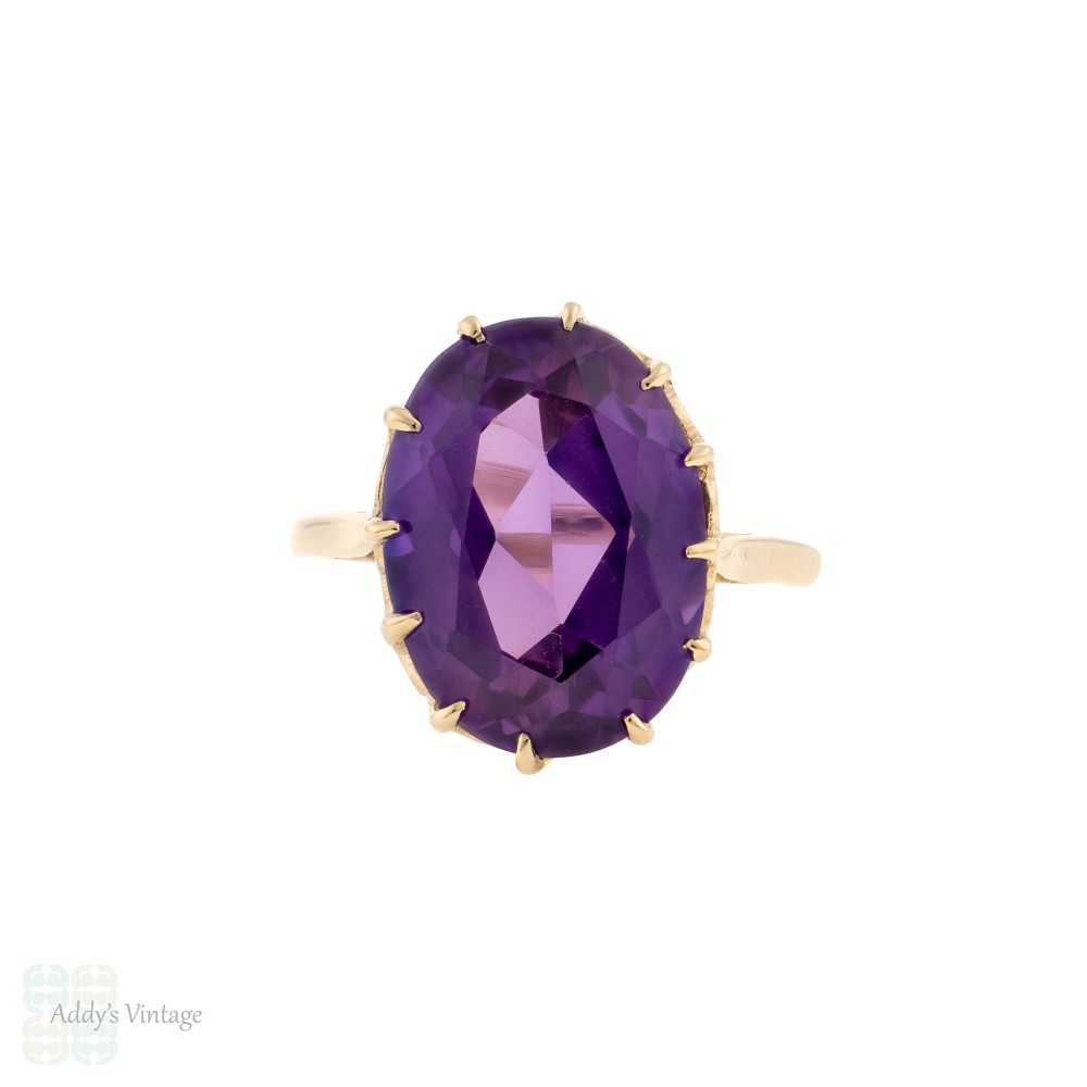 Purple Spinel Cocktail Ring - 14k White Gold Womens Water Lilies Filigree  4.66ct - Wilson Brothers Jewelry