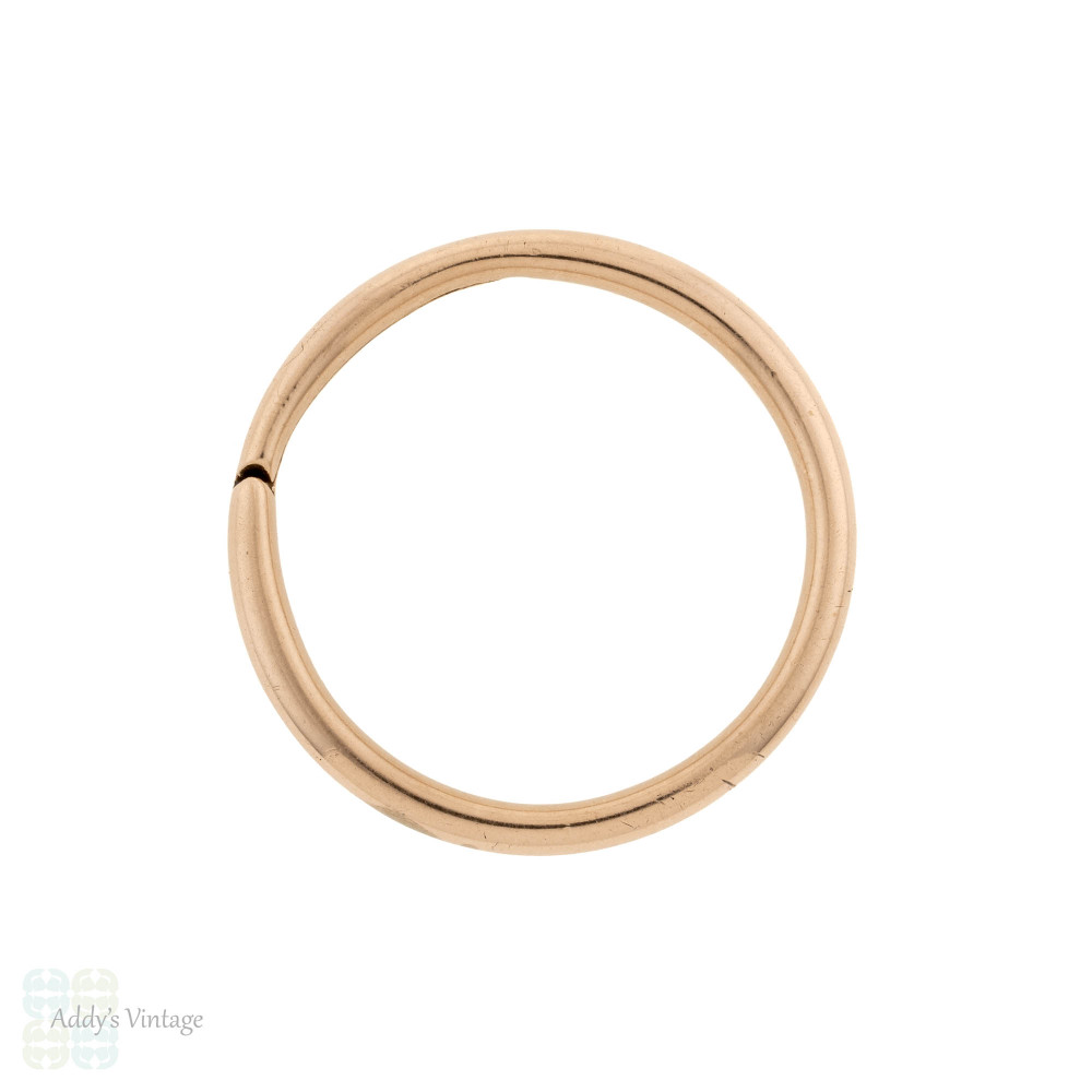 Antique Victorian 9ct 9k Rose Gold Split Ring, Large 19.5 mm