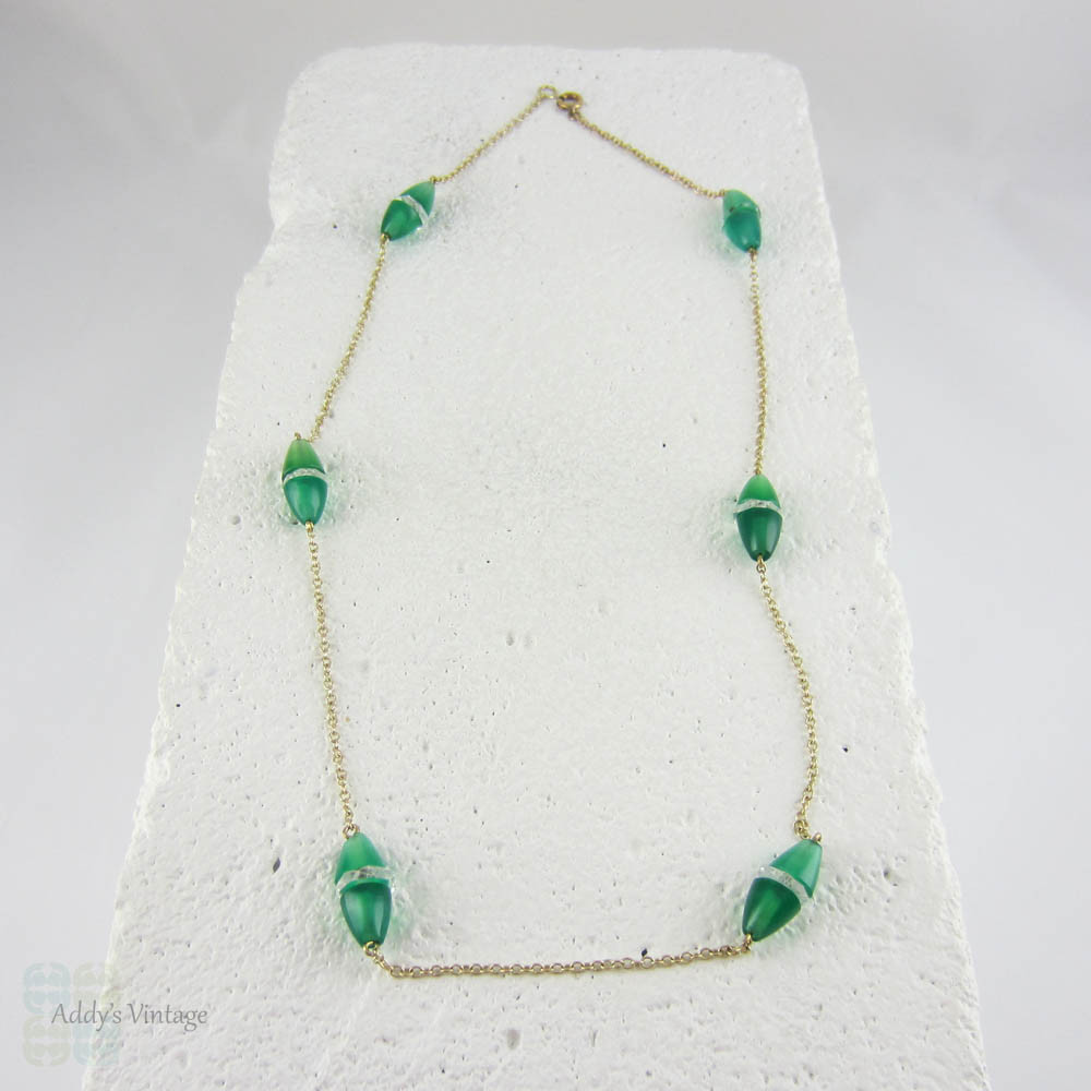 Pere Lachaise Pomegranate Necklace with Green Enamel under Oxidized Si –  Vespertine Handmade