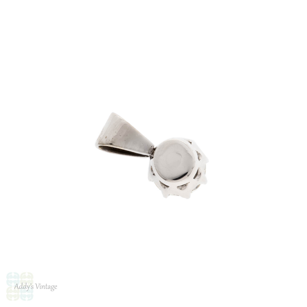 Vintage 0.45ct Diamond Soliatire Pendant, 18ct 18k White Gold Single Stone.