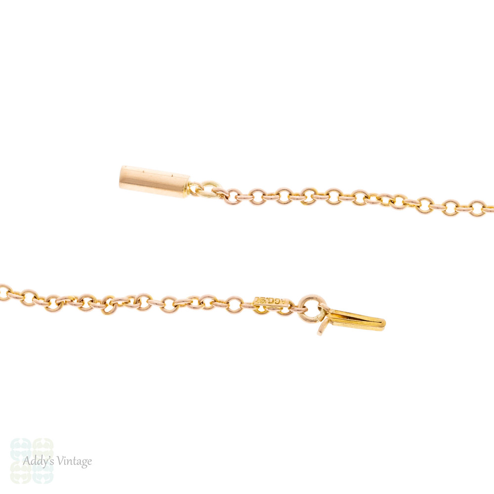 Antique 9ct Gold Chain with Barrel Clasp, 47.5 cm / 18.75 inches, 4g.