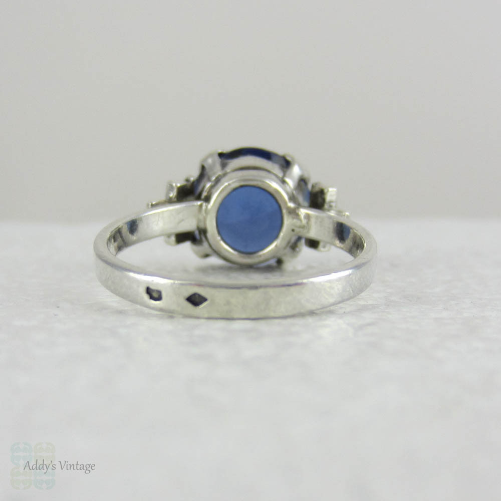 Art Deco French Blue Paste Stone & Marcasite Sterling Silver Ring ...