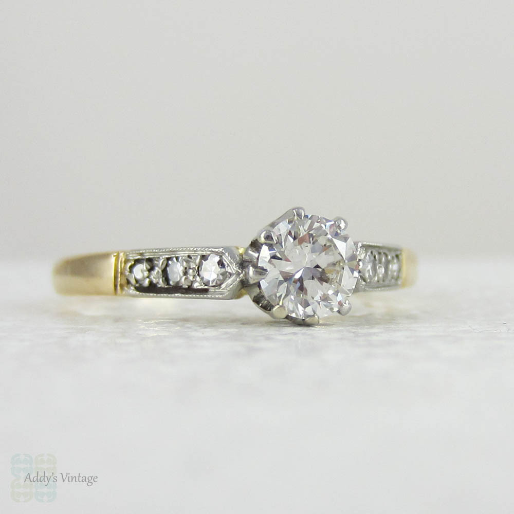 antique crown setting engagement ring