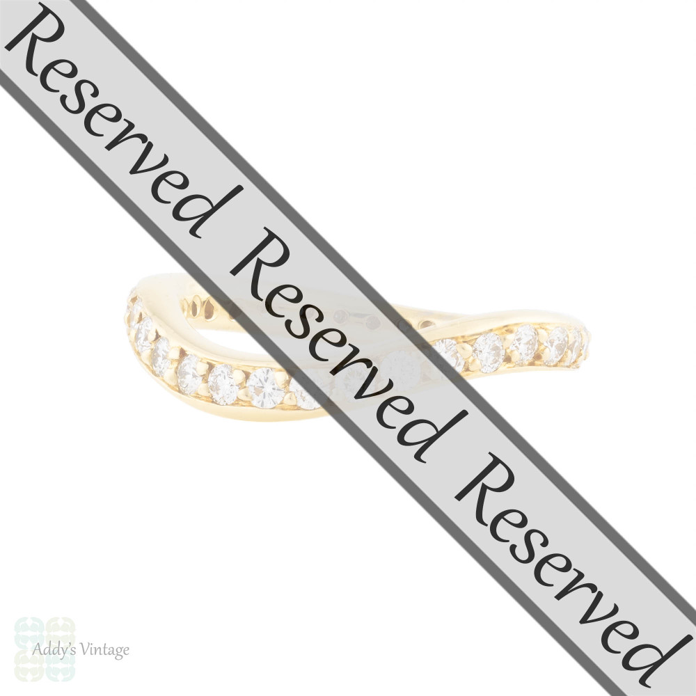 Diamond Eternity Ring, 18ct Yellow Gold Curved Fit Wedding Band Size L.5 / 6.25