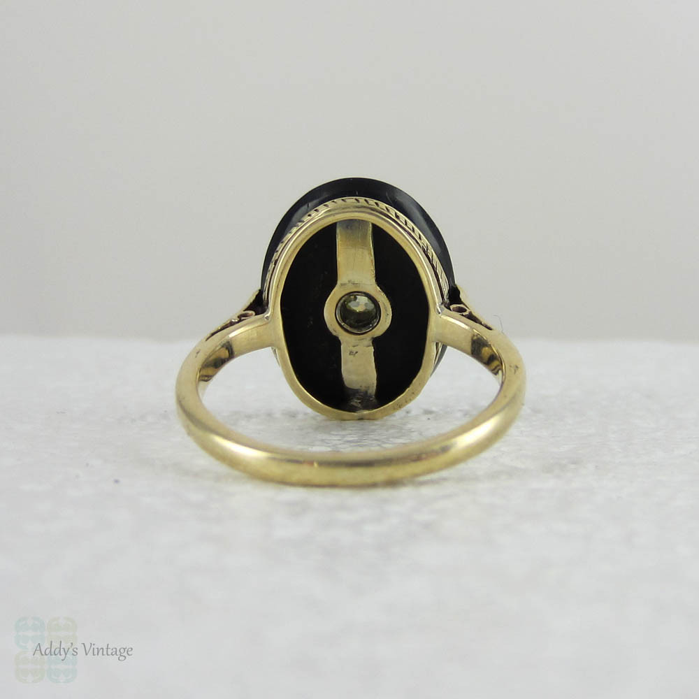 Vintage Art Deco Diamond & Onyx in 14k Yellow Gold - Filigree Jewelers