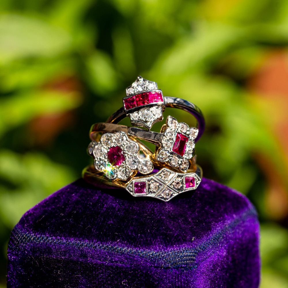 Elongated cushion cut pink diamond art deco inspired ring – Aardvark  Jewellery