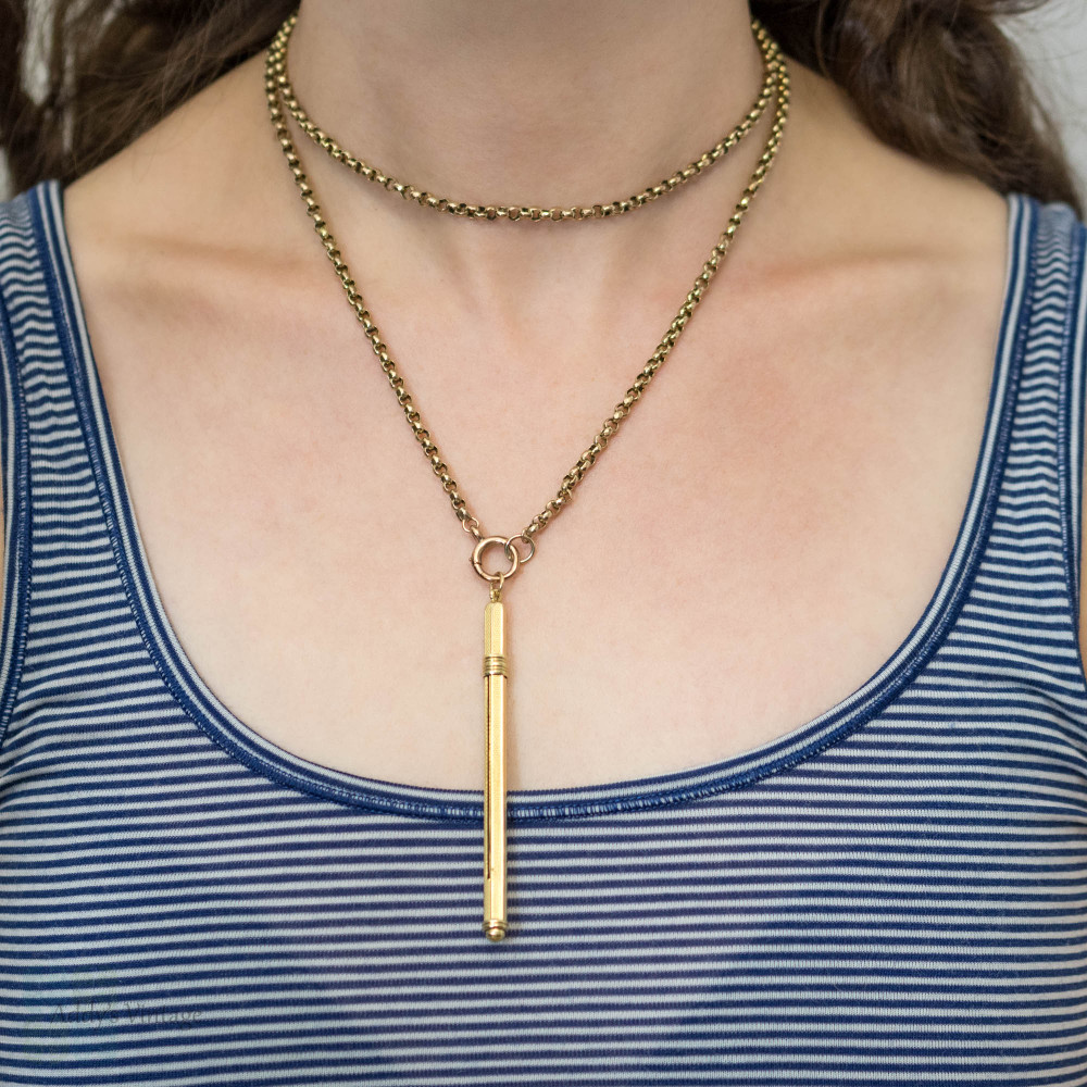 Antique Belcher 9ct Gold Chain, Victorian Necklace with Large Clasp, 87 cm / 34.25 inches.