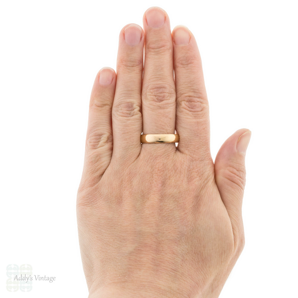 Antique Men's 22ct Gold Wedding Ring, 5mm Wide Court Fit Band Size T.5
