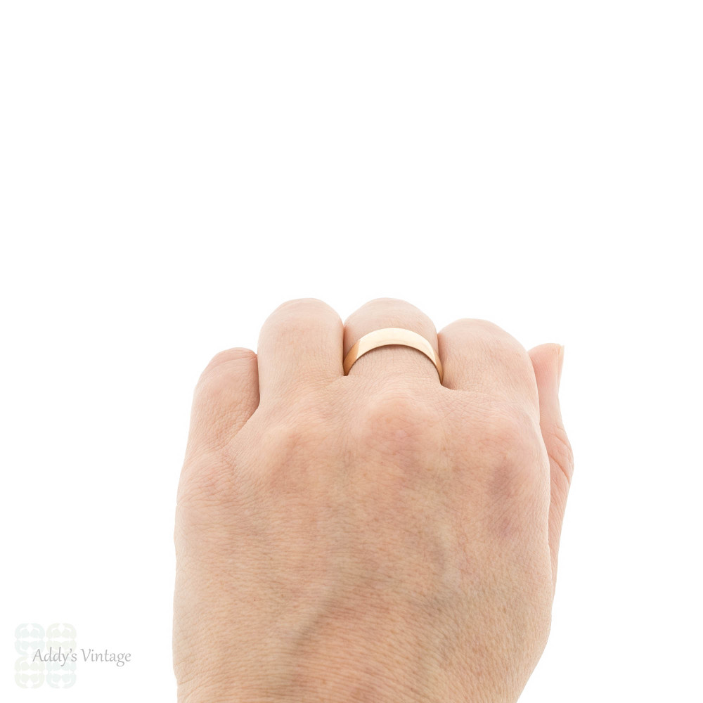 German Antique Wide 8ct Gold Men's Wedding Ring Size U / 10.25.