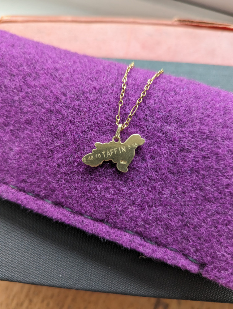 Vintage Enamel Cocker Spaniel Dog 14k Gold Charm Pendant.