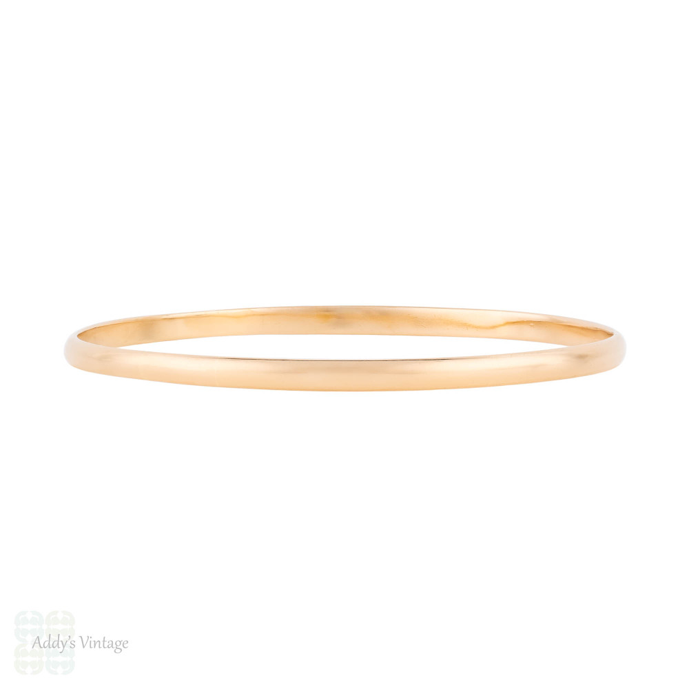 Antique 15ct Gold Bangle Bracelet, Classic Slim Edwardian Bangle.