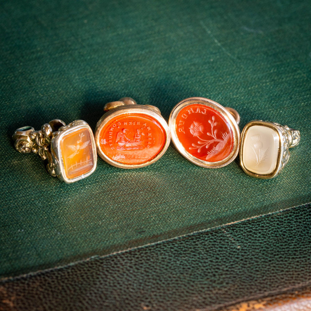 Antique Georgian Angel Intaglio, Engraved Paste Fob.