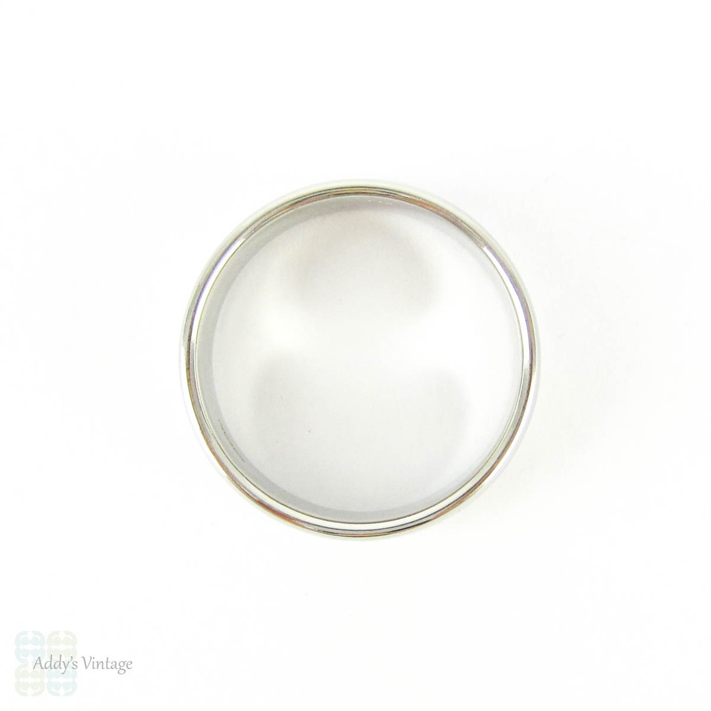 Vintage Men's Heavy Platinum Wedding Ring. Wide Simple D Shape Profile Platinum Band, 7.25 mm Wide, Size V.5 / 10.75, 15.2 grams.