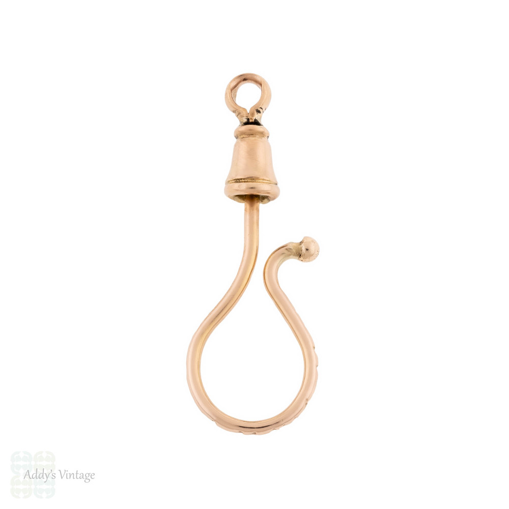 Antique 9ct Gold Victorian Charm Hook Pendant.