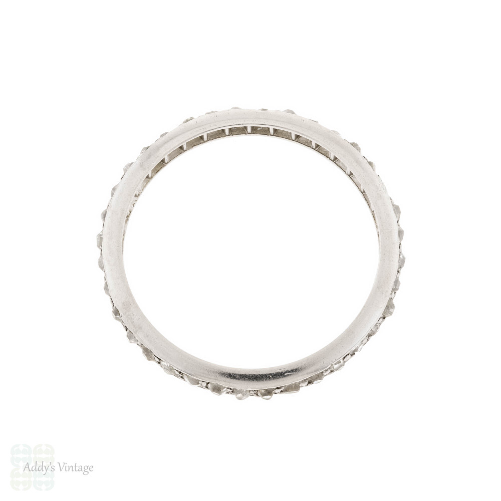 Platinum Antique Old Cut Diamond Eternity Ring, Size O / 7.5.