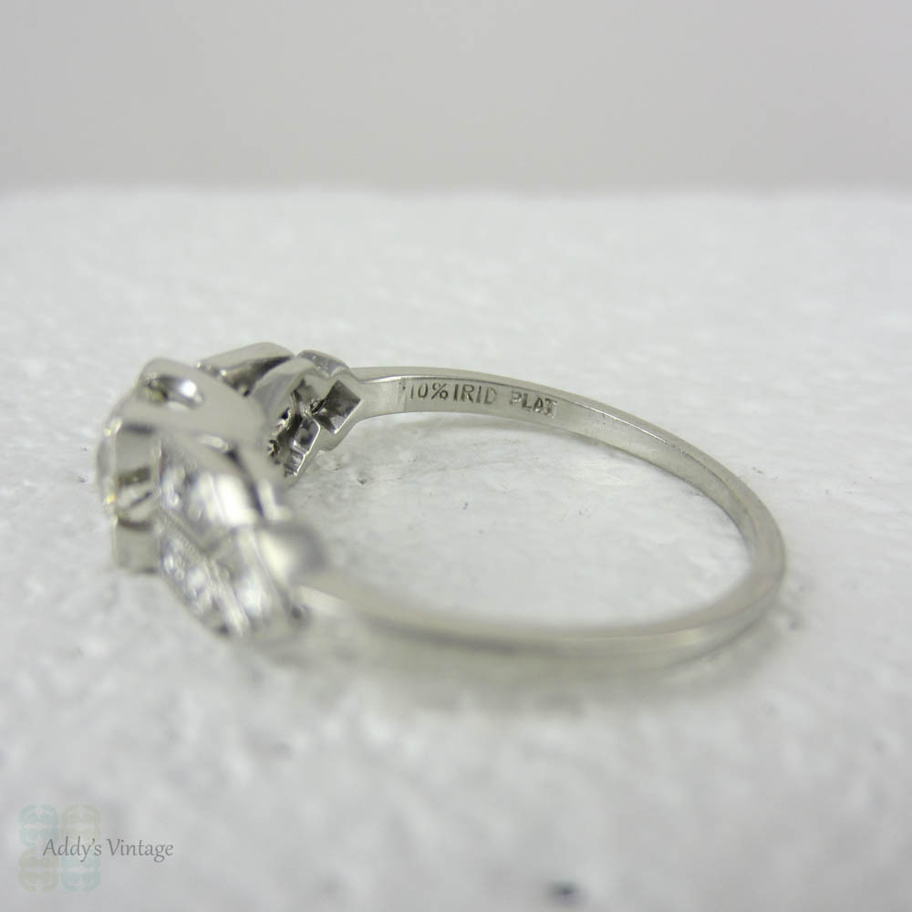 Art Deco Diamond Engagement Ring, Old European Cut Diamond Set in ...