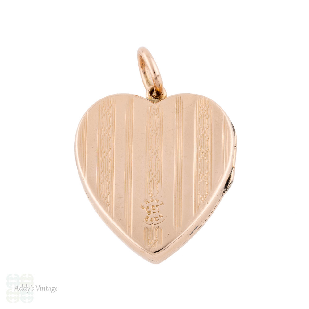 Vintage Heart Shape Locket, 9ct Gold Back & Front.