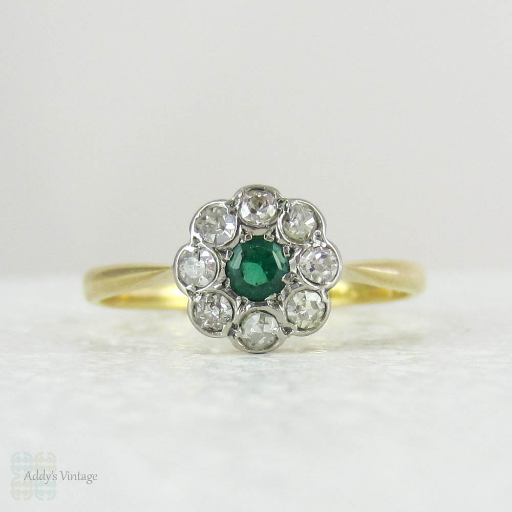 Vintage diamond flower sales cluster ring