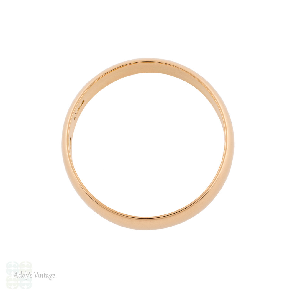 Antique 22ct Gold Wide Men's Wedding Band, Size S / 9.25 (6.5g).