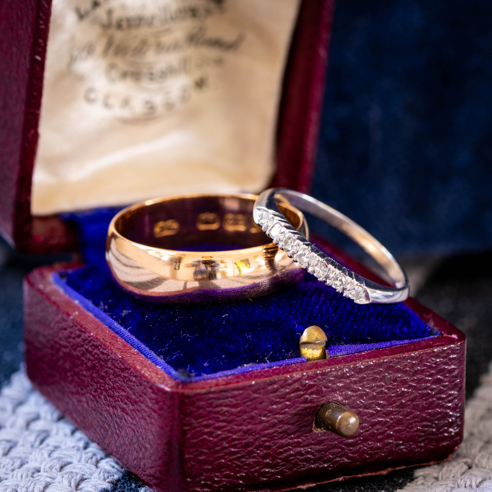 Antique 22ct Gold Wide Men's Wedding Band, Size S / 9.25 (6.5g).