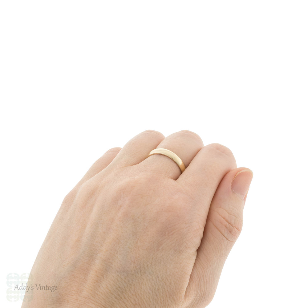 Men's Vintage 14k Gold ArtCarved Wedding Ring Band, Size S / 9.