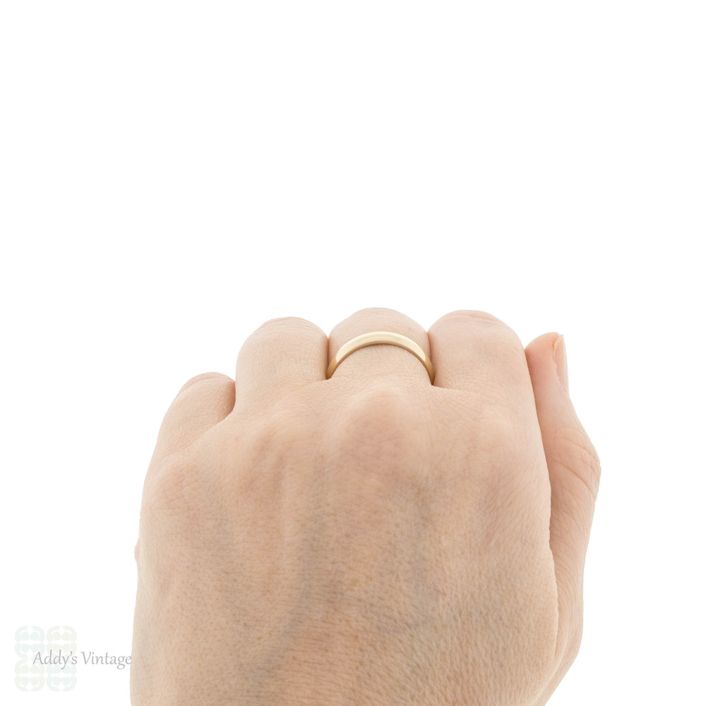 Men's Vintage 14k Gold ArtCarved Wedding Ring Band, Size S / 9.