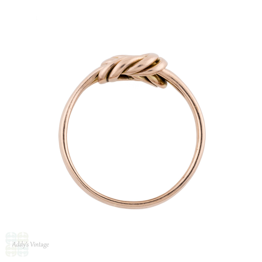 Antique Victorian 9ct Gold Wide Knot Ring, Circa 1890s, Size M / 6.25.