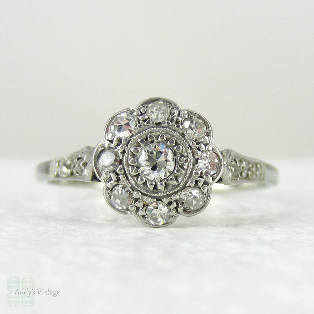 PAYMENT. 1920s Diamond Engagement Ring, Daisy Shaped Diamond