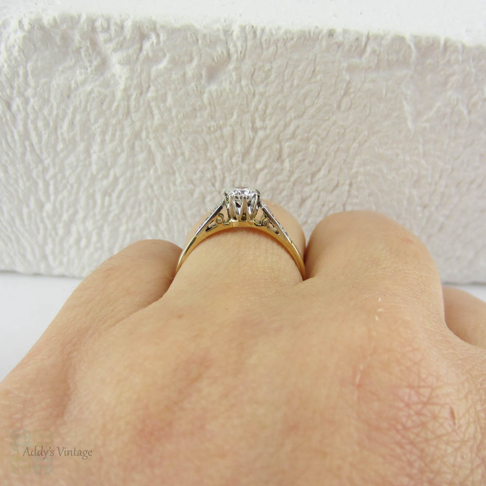 HRR299 Crown Set Round Cut Solitaire Diamond Ring | Shining Diamonds®