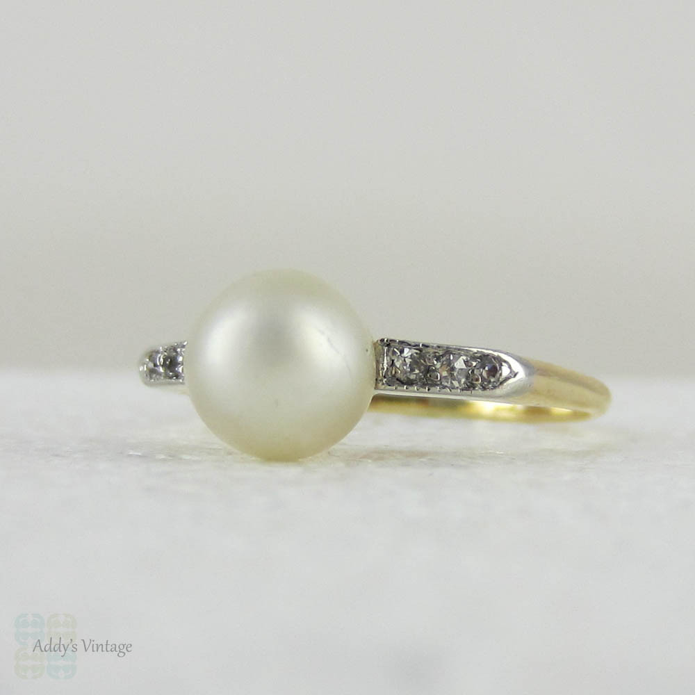 Diamond engagement ring store with pearl accents