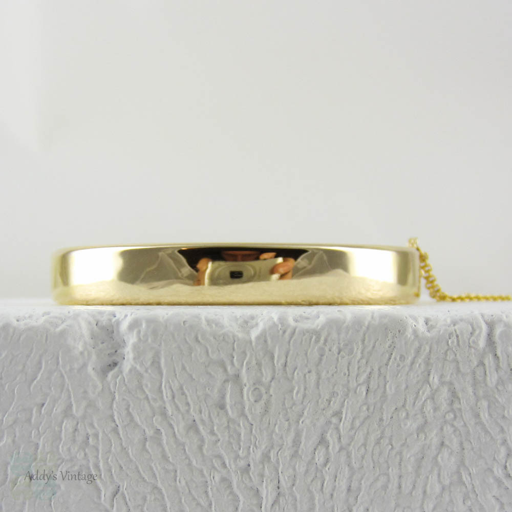 Antique Slim 18 Carat Gold Bracelet. Early 20th Century Vintage Bright Gold Bangle Bracelet, Small Sized Wrist.