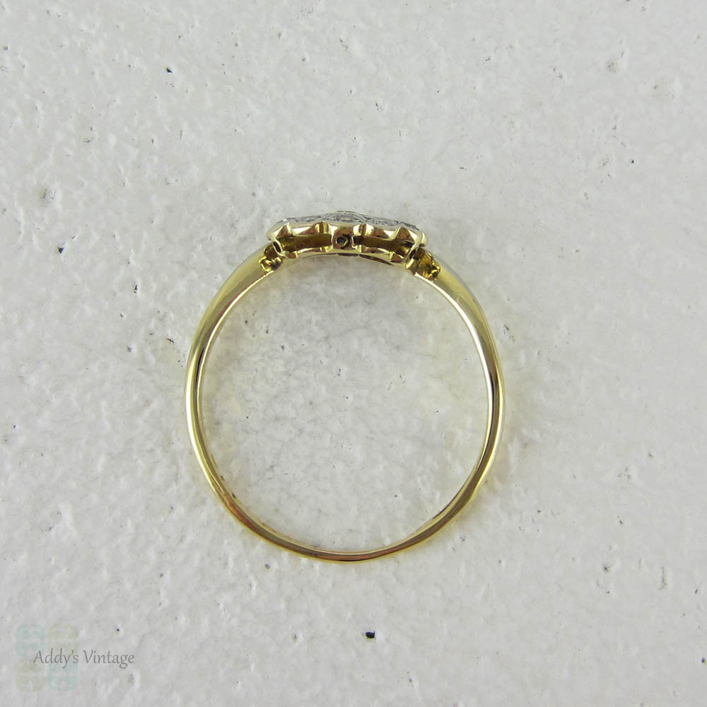 Art Deco Fan Shaped Diamond Engagement Ring, Vintage 18 Carat ...
