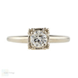 Vintage 1940s 14k Round Brilliant Diamond Solitaire Engagement Ring Vintage 1940s 14k Round Brilliant Diamond Solitaire Engagement Ring