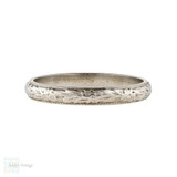 Flower Engraved Platinum Wedding Ring, Vintage Art Deco Flower Band Size L / 5.75. Flower Engraved Platinum Wedding Ring, Vintage Art Deco Flower Band Size L / 5.75.